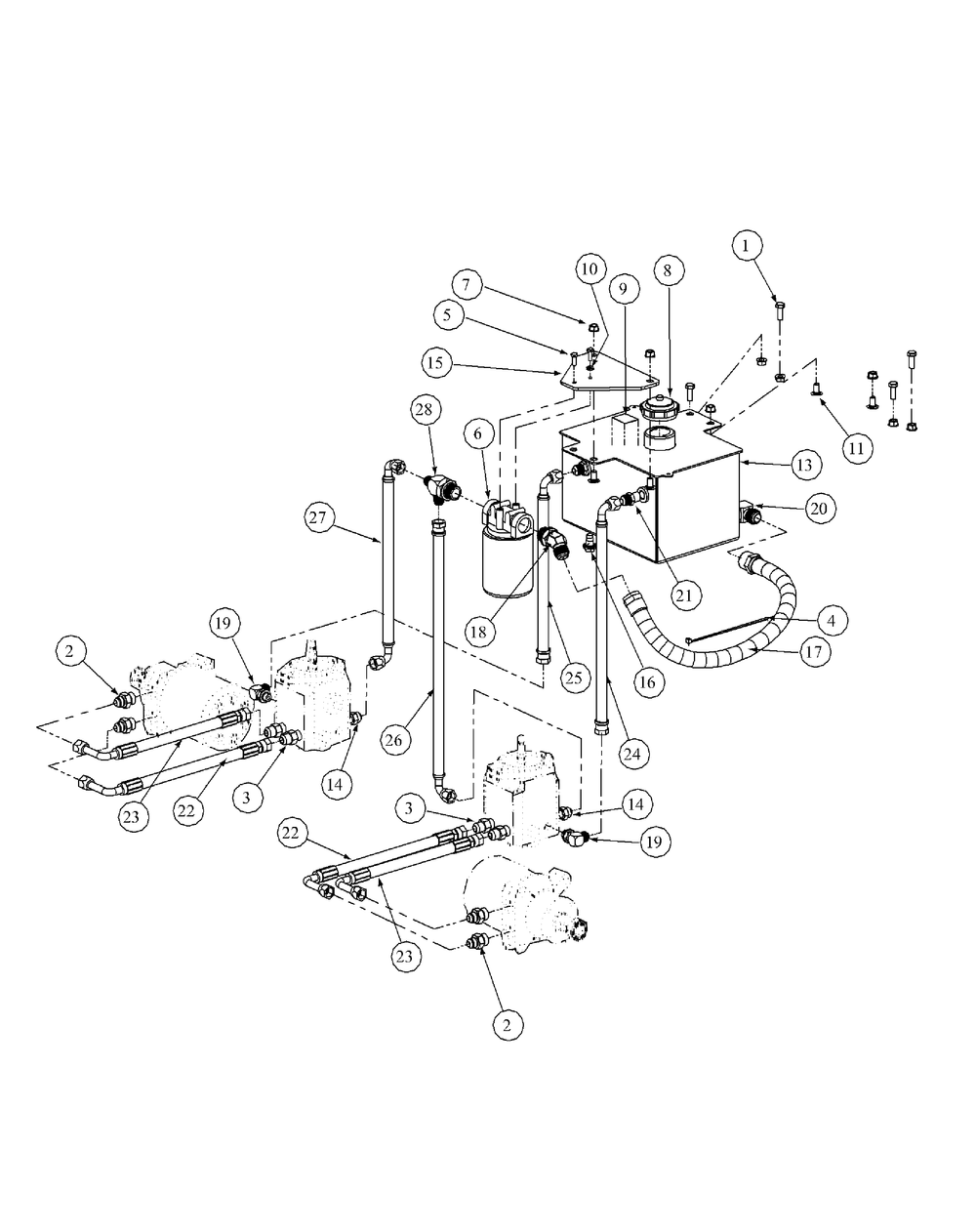 Hydro Pump Assembly Diagram and Parts List for M48-HN 53AB5E6V750-20-HP Cub Cadet Lawn Tractor